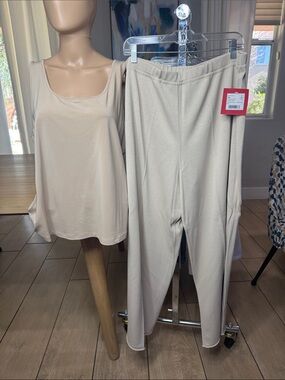 SULU Kerstin Bernecker NWT Sand Knit Travel Set Tank & Wide Leg Pants EU Size 3
